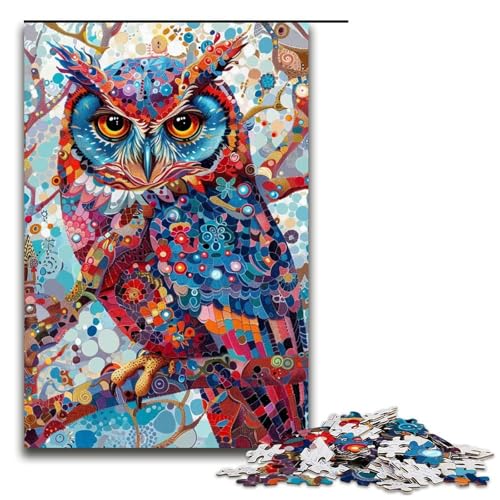1000teiliges Puzzle für Erwachsene Bunte EulenPuzzles Geburtstagsgeschenke für Teenager ab 14 Jahren 1000 Teile (75 x 50 cm) von ouynngjing