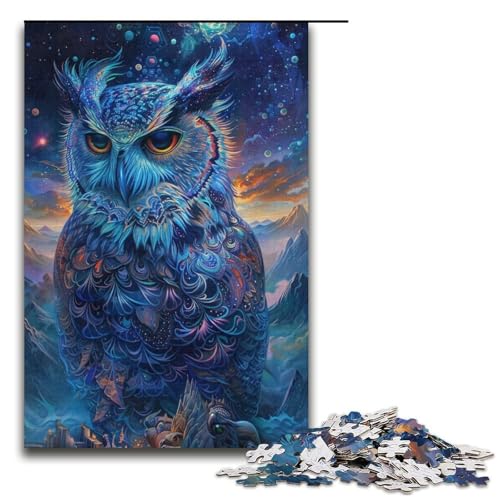1000teiliges Puzzle für Erwachsene Bunte EulenPuzzles für Erwachsene Holzpuzzle anspruchsvolles Spiel 1000 Teile (38 x 26 cm) von ouynngjing