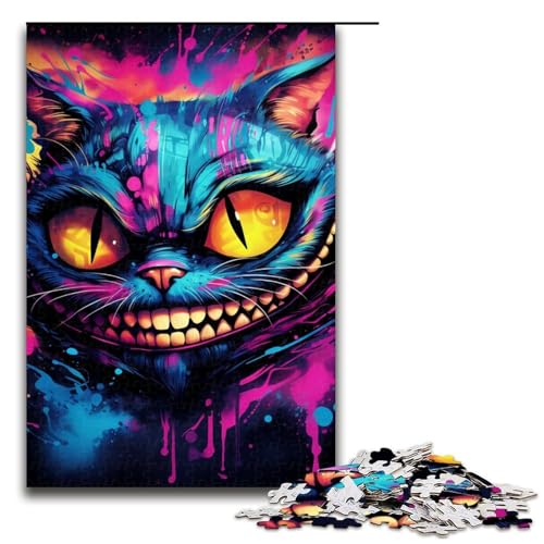 1000teiliges Puzzle für Erwachsene Bunte Katzen Puzzle für Erwachsene Holzpuzzle anspruchsvolles Spiel 1000 Teile (75 x 50 cm) von ouynngjing