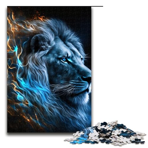 1000teiliges Puzzle für Erwachsene Cosmic Lion Puzzle für Erwachsene Holzpuzzle anspruchsvolles Spiel 1000 Teile (75 x 50 cm) von ouynngjing