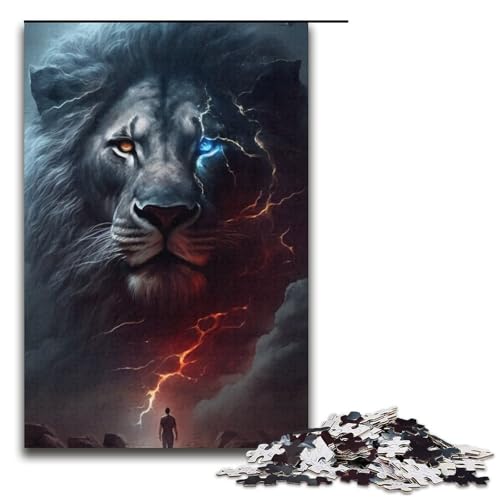 1000teiliges Puzzle für Erwachsene Cosmic LionPuzzle Geburtstagsgeschenk für Teenager ab 14 Jahren 1000 Teile (38 x 26 cm) von ouynngjing