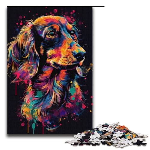 1000teiliges Puzzle für Erwachsene DackelKunstpuzzle Geburtstagsgeschenk für Teenager ab 14 Jahren 1000 Teile (38 x 26 cm) von ouynngjing
