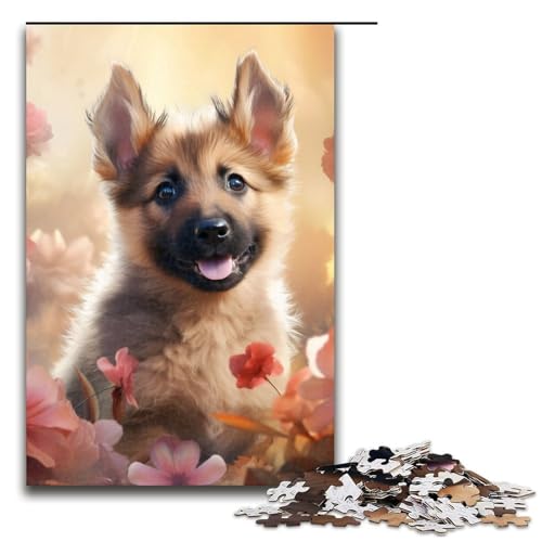 1000teiliges Puzzle für Erwachsene Deutscher Schäferhund BabyPuzzle praktisches Spiel 1000 Teile (75 x 50 cm) von ouynngjing