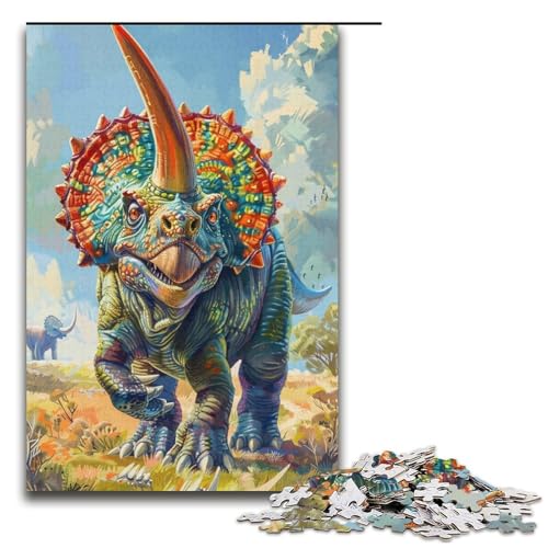 1000teiliges Puzzle für Erwachsene DinosaurierPuzzlespiel perfekte Dekoration für Teenager ab 14 Jahren 1000 Teile (38 x 26 cm) von ouynngjing