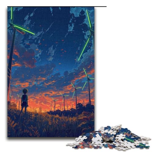 1000teiliges Puzzle für Erwachsene Electric Meadows Puzzle – anspruchsvolles Spiel EIN Kunstwerk geeignet für Jugendliche ab 14 Jahren 1000 Teile (38 x 26 cm) von ouynngjing
