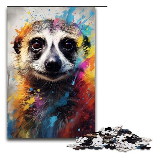 1000teiliges Puzzle für Erwachsene Erdmännchen buntes Holzpuzzle Lernspiel für Erwachsene Herausforderungsspielzeug 1000 Teile (75 x 50 cm) von ouynngjing