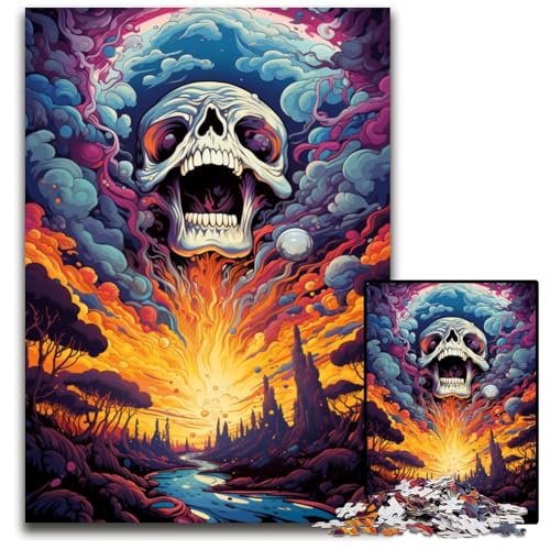 1000teiliges Puzzle für Erwachsene Fantasielandschaft Holzpuzzle Familienaktivität Heimdekoration 1000 Teile (75 x 50 cm) von ouynngjing