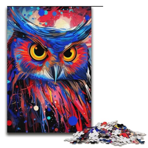 1000teiliges Puzzle für Erwachsene Fantasy Art Owl Puzzle praktisches Spiel 1000 Teile (38 x 26 cm) von ouynngjing