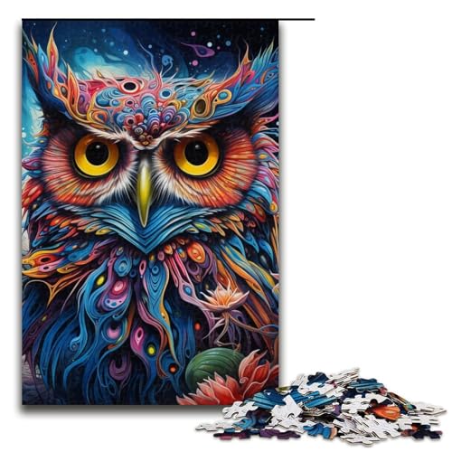 1000teiliges Puzzle für Erwachsene FantasyArtEulenPuzzle für Erwachsene Holzpuzzle anspruchsvolles Spiel 1000 Teile (75 x 50 cm) von ouynngjing