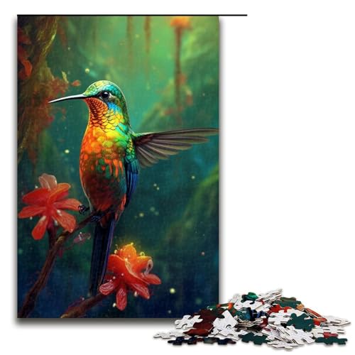 1000teiliges Puzzle für Erwachsene FantasyKolibriPuzzle für Kinder Holzpuzzle Lernspiel für Erwachsene 1000 Teile (75 x 50 cm) von ouynngjing