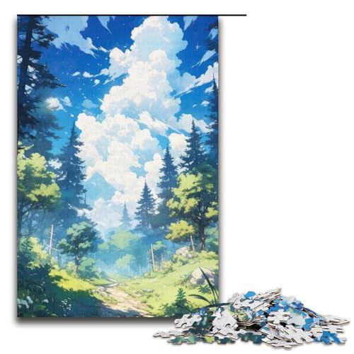 1000teiliges Puzzle für Erwachsene FantasyWaldPuzzle für Kinder Holzpuzzle Lernspiel für Erwachsene 1000 Teile (38 x 26 cm) von ouynngjing