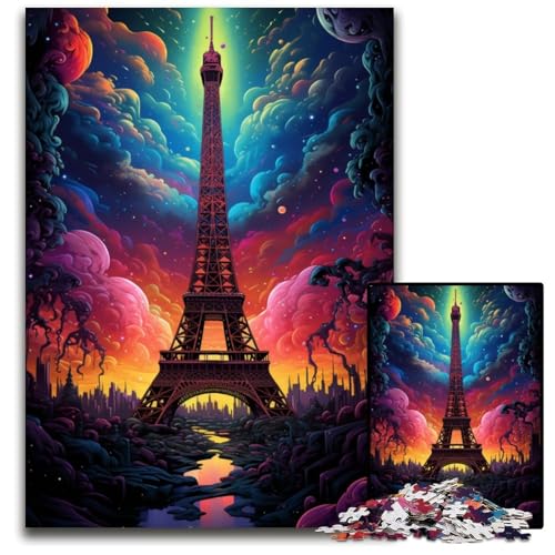 1000teiliges Puzzle für Erwachsene Frankreich Eiffelturm Puzzle pädagogisches Denkspiel künstlerische Heim und Bürodekoration ab Alter 1000 PCS (75 x 50 cm) von ouynngjing