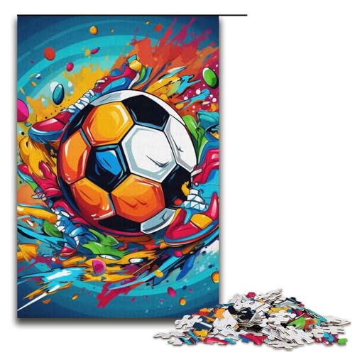 1000teiliges Puzzle für Erwachsene FußballSportPuzzle Geschenke Geburtstagsgeschenke für Teenager ab 14 Jahren 1000 Teile (38 x 26 cm) von ouynngjing