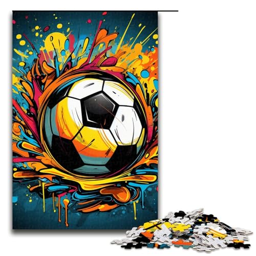 1000teiliges Puzzle für Erwachsene FußballSportPuzzle Geschenke Geburtstagsgeschenke für Teenager ab 14 Jahren 1000 Teile (75 x 50 cm) von ouynngjing