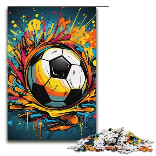 1000teiliges Puzzle für Erwachsene FußballSportPuzzlespiel perfekte Dekoration für Teenager ab 14 Jahren 1000 Teile (38 x 26 cm) von ouynngjing
