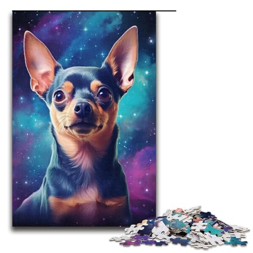 1000teiliges Puzzle für Erwachsene GalaxieChihuahuaPuzzle Lernspiel Herausforderung Spielzeug Kunstwerk Geschenk 1000 Teile (38 x 26 cm) von ouynngjing