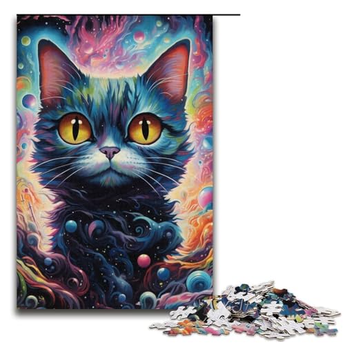 1000teiliges Puzzle für Erwachsene Galaxy Cats Puzzle praktisches Spiel 1000 Teile (38 x 26 cm) von ouynngjing