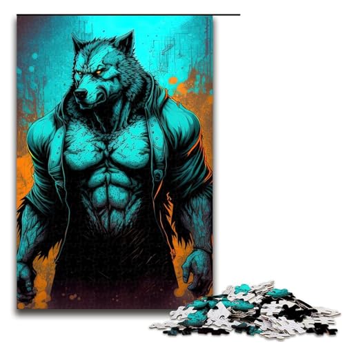 1000teiliges Puzzle für Erwachsene GraffitiWolfPuzzle für Erwachsene Holzpuzzle anspruchsvolles Spiel 1000 Teile (75 x 50 cm) von ouynngjing