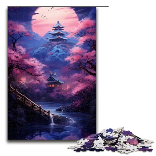 1000teiliges Puzzle für Erwachsene Kunst und Landschaftspuzzle im japanischen Stil für Erwachsene Holzpuzzle anspruchsvolles Spiel 1000 Teile (75 x 50 cm) von ouynngjing