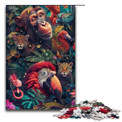 1000teiliges Puzzle für Erwachsene LeopardenPuzzlespiel perfekte Dekoration für Teenager ab 14 Jahren 1000 Teile (75 x 50 cm) von ouynngjing