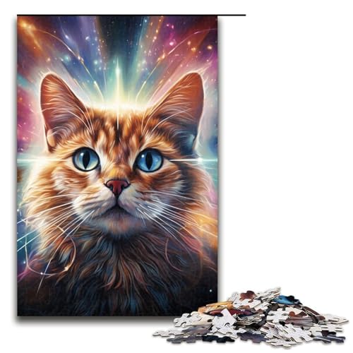 1000teiliges Puzzle für Erwachsene Magic Art Cat Puzzle praktisches Spiel 1000 Teile (75 x 50 cm) von ouynngjing