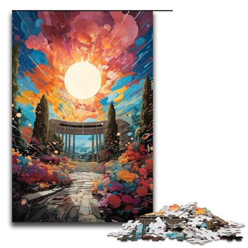 1000teiliges Puzzle für Erwachsene Nationalpalast farbenfrohes psychedelisches Puzzle für Erwachsene Holzpuzzle anspruchsvolles Spiel 1000 Teile (75 x 50 cm) von ouynngjing