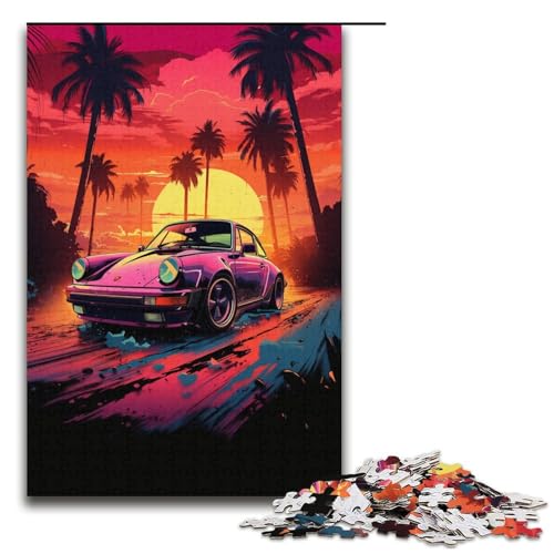 1000teiliges Puzzle für Erwachsene NeonSportwagenPuzzle für Kinder Holzpuzzle Lernspiel für Erwachsene 1000 Teile (38 x 26 cm) von ouynngjing