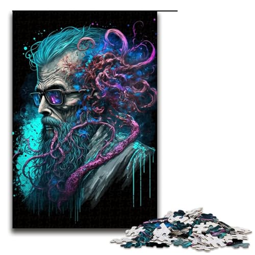 1000teiliges Puzzle für Erwachsene Octopus ManPuzzlespiel perfekte Dekoration für Teenager ab 14 Jahren 1000 Teile (75 x 50 cm) von ouynngjing