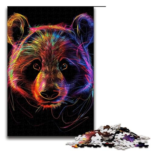 1000teiliges Puzzle für Erwachsene PandaNeonPuzzle praktisches Spiel 1000 Teile (75 x 50 cm) von ouynngjing