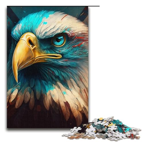 1000teiliges Puzzle für Erwachsene Porträt eines schönen Adlers Puzzle für Lernspiele Herausforderung Spielzeug Kunstwerk Geschenk 1000 PCS (38 x 26 cm) von ouynngjing