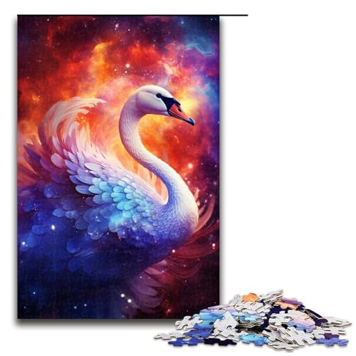 1000teiliges Puzzle für Erwachsene Psychedelic Art Swan Puzzle praktisches Spiel 1000 Teile (75 x 50 cm) von ouynngjing