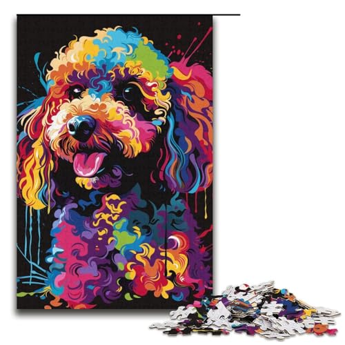 1000teiliges Puzzle für Erwachsene PudelDJNeonPuzzle Geschenke Geburtstagsgeschenke für Teenager ab 14 Jahren 1000 Teile (38 x 26 cm) von ouynngjing