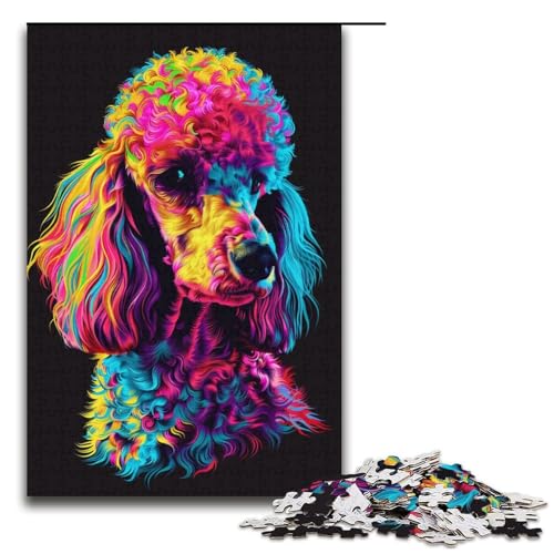 1000teiliges Puzzle für Erwachsene PudelDJNeonPuzzle praktisches Spiel 1000 Teile (38 x 26 cm) von ouynngjing