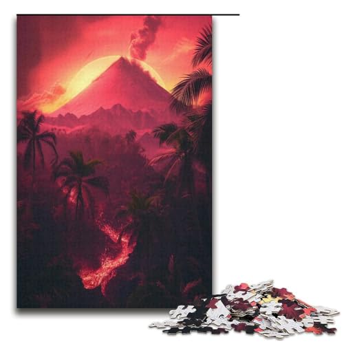 1000teiliges Puzzle für Erwachsene bunter Vulkan Holzpuzzle Lernspiel für Erwachsene Herausforderungsspielzeug 1000 Teile (38 x 26 cm) von ouynngjing