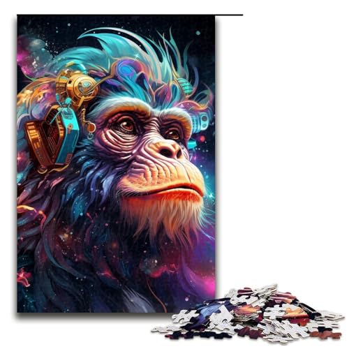 1000teiliges Puzzle für Erwachsene buntes AffenPuzzle für Lernspiele Herausforderung Spielzeug Kunstwerk Geschenk 1000 PCS (75 x 50 cm) von ouynngjing