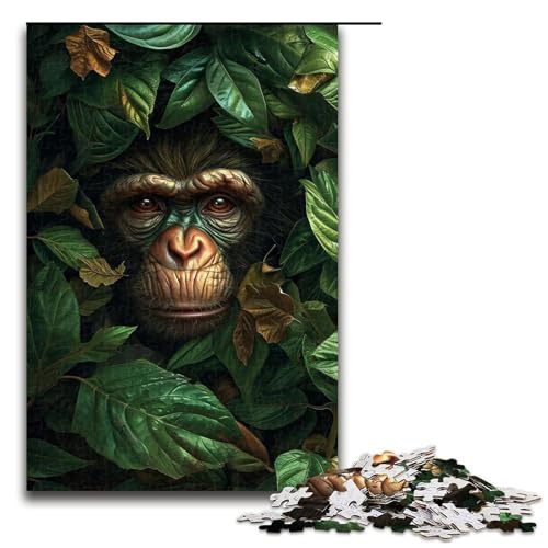 1000teiliges Puzzle für Erwachsene buntes AffenPuzzlespiel perfekte Dekoration für Teenager ab 14 Jahren 1000 Teile (75 x 50 cm) von ouynngjing