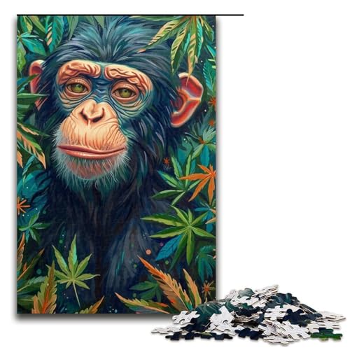 1000teiliges Puzzle für Erwachsene buntes Affenpuzzle praktisches Spiel 1000 Teile (75 x 50 cm) von ouynngjing