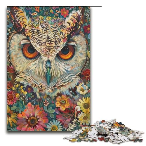 1000teiliges Puzzle für Erwachsene buntes EulenPuzzle praktisches Spiel 1000 Teile (38 x 26 cm) von ouynngjing