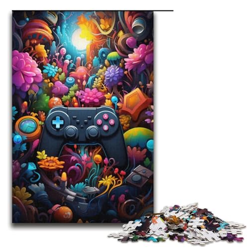 1000teiliges Puzzle für Erwachsene buntes GamepadHolzpuzzle Lernspiel für Erwachsene Herausforderungsspielzeug 1000 Teile (38 x 26 cm) von ouynngjing