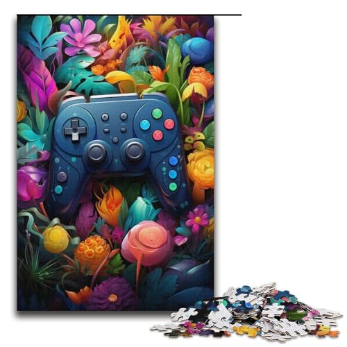 1000teiliges Puzzle für Erwachsene buntes GamepadPuzzle für Kinder Holzpuzzle Lernspiel für Erwachsene 1000 Teile (38 x 26 cm) von ouynngjing