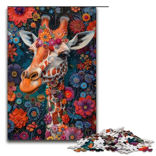 1000teiliges Puzzle für Erwachsene buntes GiraffenPuzzle für Lernspiele Herausforderung Spielzeug Kunstwerk Geschenk 1000 Teile (75 x 50 cm) von ouynngjing