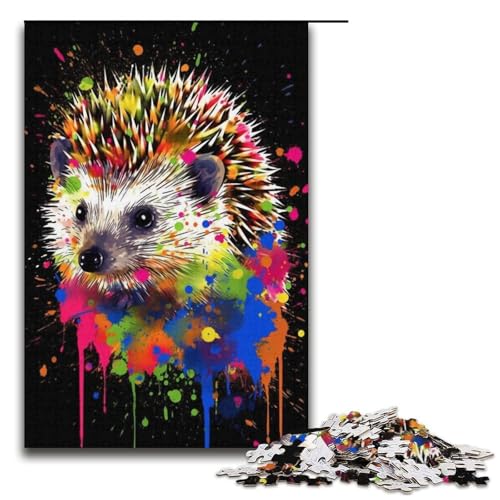 1000teiliges Puzzle für Erwachsene buntes NilpferdPuzzle für Lernspiele Herausforderung Spielzeug Kunstwerk Geschenk 1000 Teile (38 x 26 cm) von ouynngjing