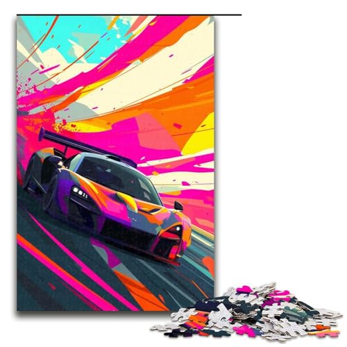 1000teiliges Puzzle für Erwachsene buntes SportwagenPuzzlespiel perfekte Dekoration für Teenager ab 14 Jahren 1000 Teile (75 x 50 cm) von ouynngjing