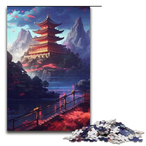 1000teiliges Puzzle für Erwachsene farbenfrohe AlienLandschaft Puzzle für Kinder Holzpuzzle Lernspiel für Erwachsene 1000 Teile (38 x 26 cm) von ouynngjing