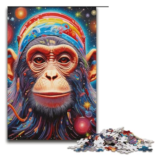 1000teiliges Puzzle für Erwachsene farbenfrohe KunstAffenPuzzles Geburtstagsgeschenke für Teenager ab 14 Jahren 1000 Teile (38 x 26 cm) von ouynngjing