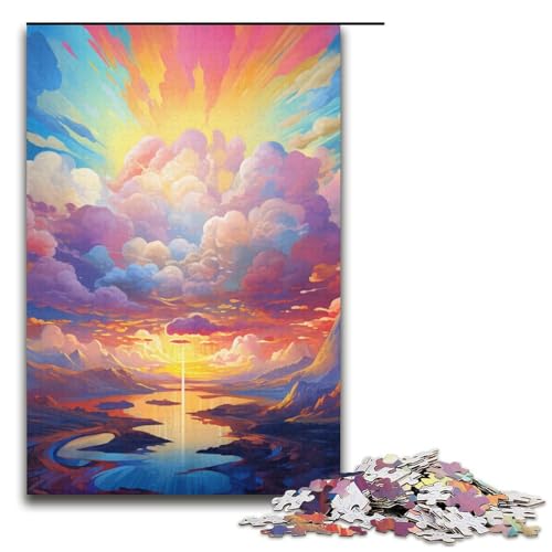 1000teiliges Puzzle für Erwachsene farbenfrohe Naturlandschaften Puzzle für Kinder Holzpuzzle Lernspiel für Erwachsene 1000 Teile (38 x 26 cm) von ouynngjing