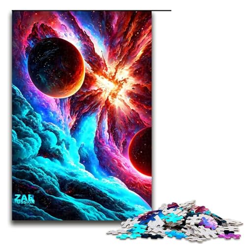 1000teiliges Puzzle für Erwachsene farbenfrohes UniversumPuzzle Geburtstagsgeschenk für Teenager ab 14 Jahren 1000 Teile (75 x 50 cm) von ouynngjing