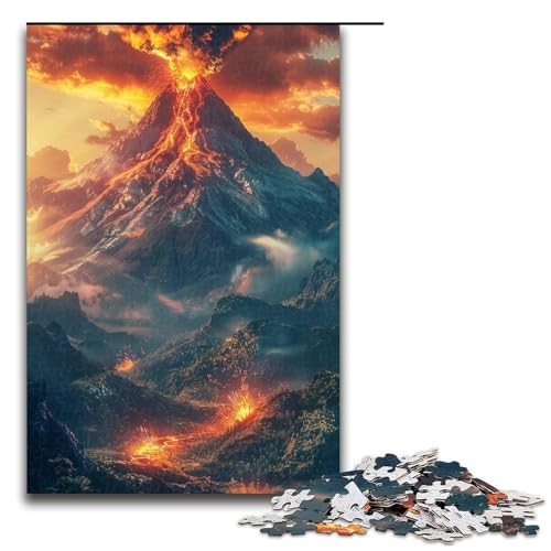1000teiliges Puzzle für Erwachsene farbenfrohes VulkanPuzzle für Lernspiele Herausforderung Spielzeug Kunstwerk Geschenk 1000 Teile (75 x 50 cm) von ouynngjing