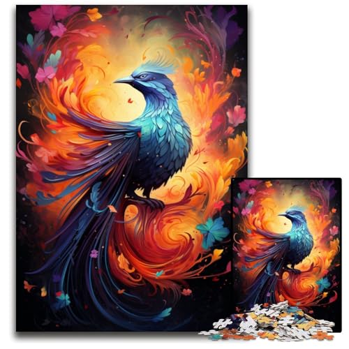 1000teiliges Puzzle für Erwachsene feuerfarbenes PhoenixPuzzle pädagogisches Denkspiel künstlerische Heim und Bürodekoration ab Alter 1000 PCS (75 x 50 cm) von ouynngjing