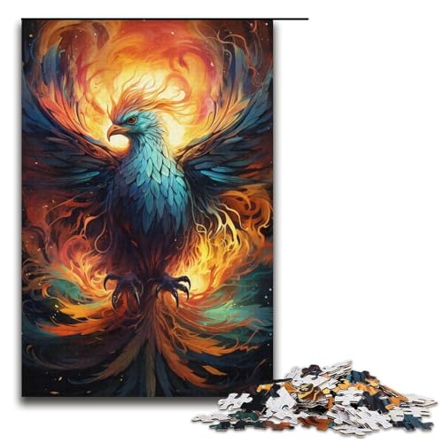 1000teiliges Puzzle für Erwachsene geheimnisvolles FantasyPhönixPuzzle für Erwachsene Holzpuzzle anspruchsvolles Spiel 1000 Teile (38 x 26 cm) von ouynngjing